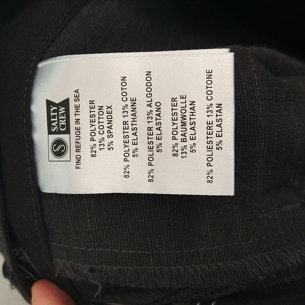 Salty Crew Men's Hybrid Dark Gray Black Shorts Size 33 Zipper Utility pocket - Picture 6 of 7